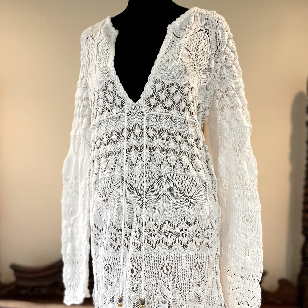 Emilio Pucci, Made in Italy, cotton crochet dress with silk liner